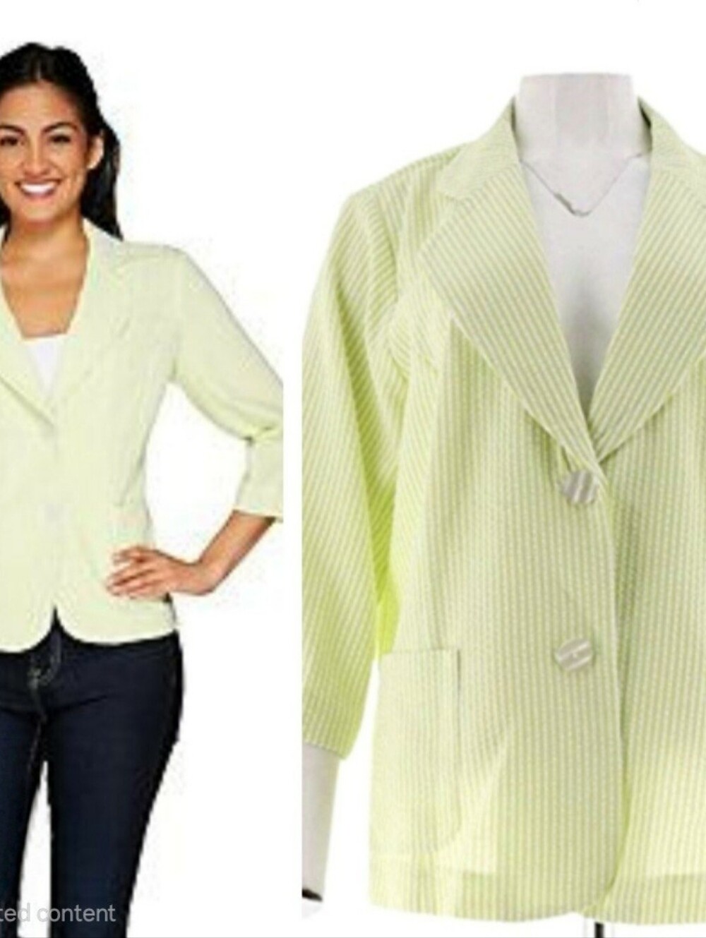 Joan Rivers Lightweight Seersucker 3/4 Sleeve Jacket